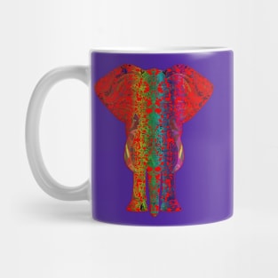 Rainbow Red Elephant on Purple Mug